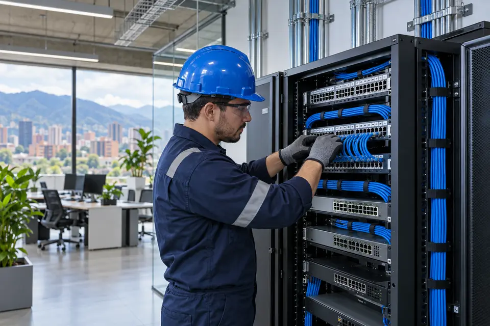 Instalación organizada de cableado estructurado y redes de datos
